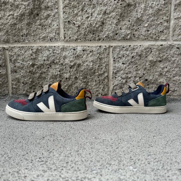 VEJA Multicolor V-10 Nautico Sneakers Boys 3 34 Colorblock Suede Shoes Sneaker - Picture 2 of 11